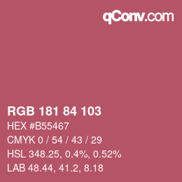 Color code: RGB 181 84 103 | qconv.com