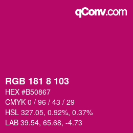 Color code: RGB 181 8 103 | qconv.com