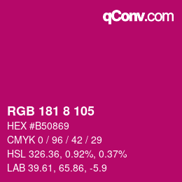 カラーコード: RGB 181 8 105 | qconv.com