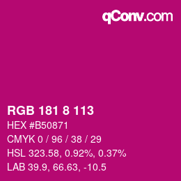 Color code: RGB 181 8 113 | qconv.com
