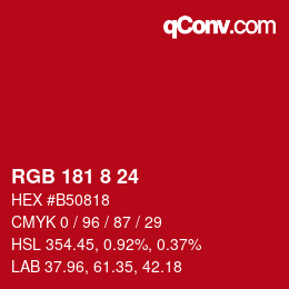 Color code: RGB 181 8 24 | qconv.com