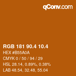 カラーコード: RGB 181 90.4 10.4 | qconv.com