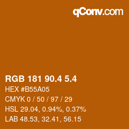 カラーコード: RGB 181 90.4 5.4 | qconv.com