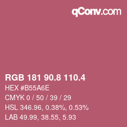カラーコード: RGB 181 90.8 110.4 | qconv.com