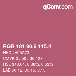 カラーコード: RGB 181 90.8 115.4 | qconv.com