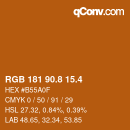 カラーコード: RGB 181 90.8 15.4 | qconv.com