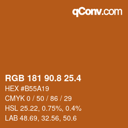カラーコード: RGB 181 90.8 25.4 | qconv.com