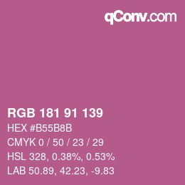 Color code: RGB 181 91 139 | qconv.com