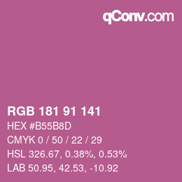 Color code: RGB 181 91 141 | qconv.com