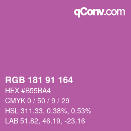 Color code: RGB 181 91 164 | qconv.com