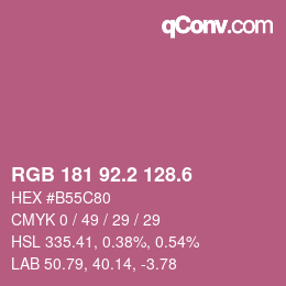 カラーコード: RGB 181 92.2 128.6 | qconv.com