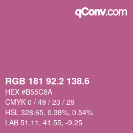 カラーコード: RGB 181 92.2 138.6 | qconv.com