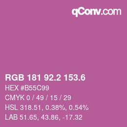 カラーコード: RGB 181 92.2 153.6 | qconv.com