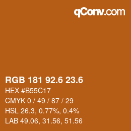 カラーコード: RGB 181 92.6 23.6 | qconv.com