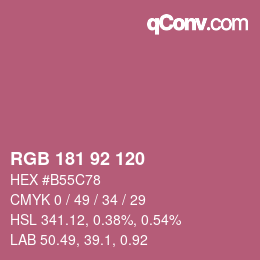 カラーコード: RGB 181 92 120 | qconv.com