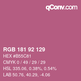 Color code: RGB 181 92 129 | qconv.com