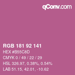 カラーコード: RGB 181 92 141 | qconv.com