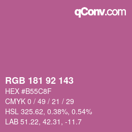 颜色代码: RGB 181 92 143 | qconv.com
