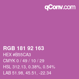 カラーコード: RGB 181 92 163 | qconv.com