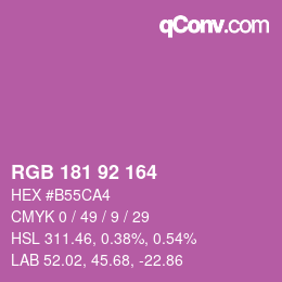 カラーコード: RGB 181 92 164 | qconv.com