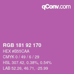 カラーコード: RGB 181 92 170 | qconv.com