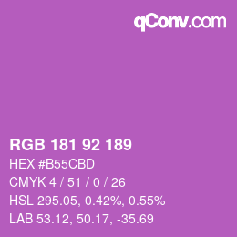 颜色代码: RGB 181 92 189 | qconv.com