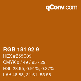 カラーコード: RGB 181 92 9 | qconv.com