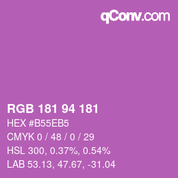 Color code: RGB 181 94 181 | qconv.com