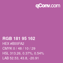 Color code: RGB 181 95 162 | qconv.com