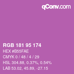 Color code: RGB 181 95 174 | qconv.com