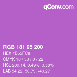 カラーコード: RGB 181 95 200 | qconv.com