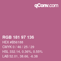 Color code: RGB 181 97 136 | qconv.com