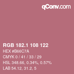 カラーコード: RGB 182.1 108 122 | qconv.com