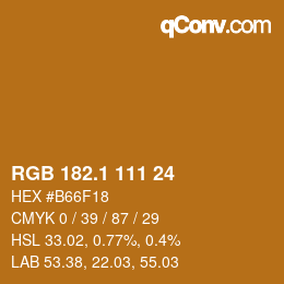 カラーコード: RGB 182.1 111 24 | qconv.com