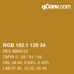 カラーコード: RGB 182.1 129 34 | qconv.com