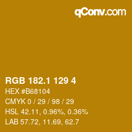 カラーコード: RGB 182.1 129 4 | qconv.com