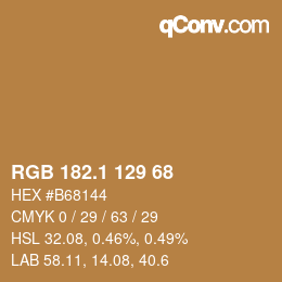 カラーコード: RGB 182.1 129 68 | qconv.com