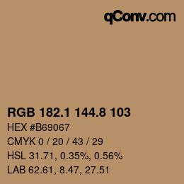 Color code: RGB 182.1 144.8 103 | qconv.com
