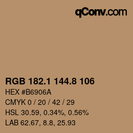 Color code: RGB 182.1 144.8 106 | qconv.com