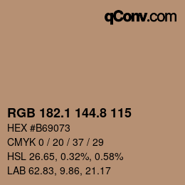 Color code: RGB 182.1 144.8 115 | qconv.com