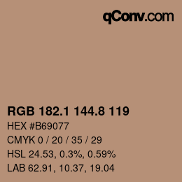 Color code: RGB 182.1 144.8 119 | qconv.com
