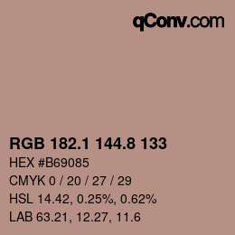 Color code: RGB 182.1 144.8 133 | qconv.com