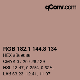 Color code: RGB 182.1 144.8 134 | qconv.com
