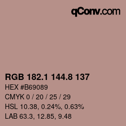 Color code: RGB 182.1 144.8 137 | qconv.com