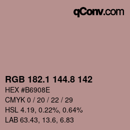 Code couleur: RGB 182.1 144.8 142 | qconv.com