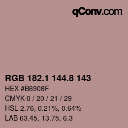 Color code: RGB 182.1 144.8 143 | qconv.com