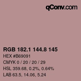 Farbcode: RGB 182.1 144.8 145 | qconv.com