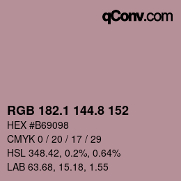 Color code: RGB 182.1 144.8 152 | qconv.com