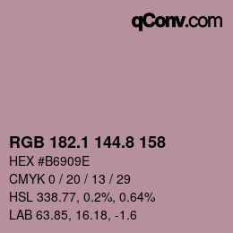 Color code: RGB 182.1 144.8 158 | qconv.com