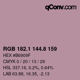 Color code: RGB 182.1 144.8 159 | qconv.com